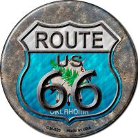 Oklahoma Route 66 Novelty Metal Mini Circle Magnet CM-523