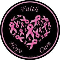 Faith Hope Cure Novelty Circle Coaster Set of 4