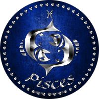 Pisces Novelty Circle Coaster Set of 4