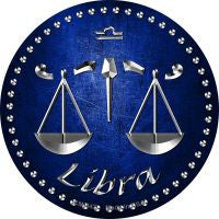 Libra Novelty Circle Coaster Set of 4