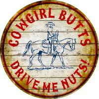 Cowgirl Butts Novelty Circle Coaster Set of 4