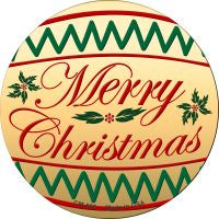 Merry Christmas Yellow Novelty Circle Coaster Set of 4