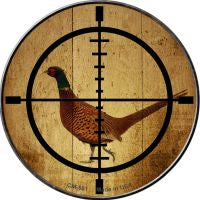 Pheasant Hunter Novelty Metal Mini Circle Magnet CM-581