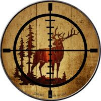 Elk Hunter Novelty Metal Mini Circle Magnet CM-582