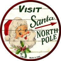 Visit Santa Novelty Metal Mini Circle Magnet