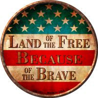 Land of The Free Novelty Metal Mini Circle Magnet CM-591
