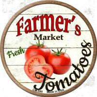 Farmers Market Tomatoes Novelty Metal Mini Circle Magnet