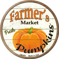Farmers Market Pumpkins Novelty Circle Coaster Set of 4