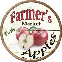 Farmers Market Apples Novelty Metal Mini Circle Magnet