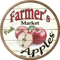 Farmers Market Apples Novelty Circle Coaster Set of 4