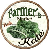 Farmers Market Kale Novelty Metal Mini Circle Magnet