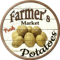 Farmers Market Potatoes Novelty Metal Mini Circle Magnet