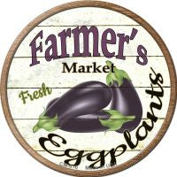 Farmers Market Eggplants Novelty Metal Mini Circle Magnet