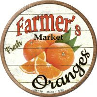 Farmers Market Oranges Novelty Circle Coaster Set of 4