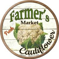 Farmers Market Cauliflower Novelty Metal Mini Circle Magnet