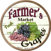 Farmers Market Grapes Novelty Circle Coaster Set of 4