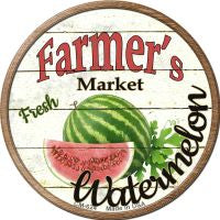 Farmers Market Watermelon Novelty Metal Mini Circle Magnet