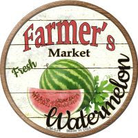 Farmers Market Watermelon Novelty Circle Coaster Set of 4