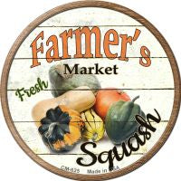 Farmers Market Squash Novelty Circle Coaster Set of 4