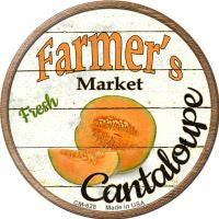 Farmers Market Cantaloupe Novelty Metal Mini Circle Magnet