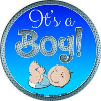 Its A Boy Novelty Metal Mini Circle Magnet CM-639