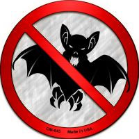 No Bats Novelty Metal Mini Circle Magnet