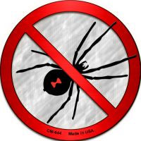 No Spiders Novelty Metal Mini Circle Magnet
