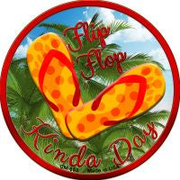 Flip Flop Kinda Day Novelty Metal Mini Circle Magnet CM-653
