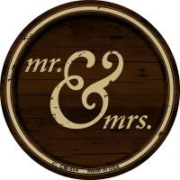 Mr And Mrs Novelty Metal Mini Circle Magnet CM-654