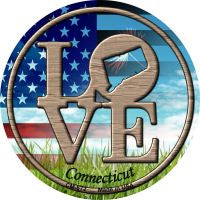 Love Connecticut Novelty Circle Coaster Set of 4