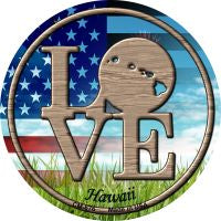 Love Hawaii Novelty Metal Mini Circle Magnet CM-676