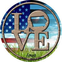 Love Iowa Novelty Circle Coaster Set of 4