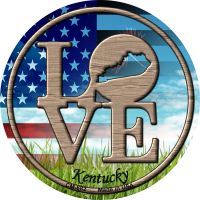Love Kentucky Novelty Circle Coaster Set of 4