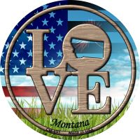 Love Montana Novelty Circle Coaster Set of 4