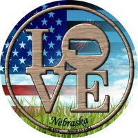 Love Nebraska Novelty Metal Mini Circle Magnet CM-692