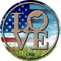 Love Ohio Novelty Circle Coaster Set of 4