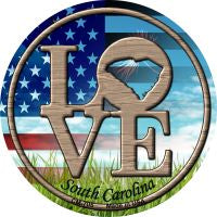 Love South Carolina Novelty Metal Mini Circle Magnet CM-705