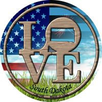 Love South Dakota Novelty Circle Coaster Set of 4