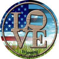 Love Wyoming Novelty Metal Mini Circle Magnet CM-715
