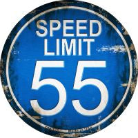 Speed Limit 55 Novelty Metal Mini Circle Magnet CM-722