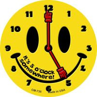 5 O Clock Somewhere Novelty Metal Mini Circle Magnet CM-735