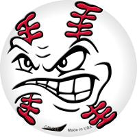 Angry Baseball Novelty Metal Mini Circle Magnet CM-737