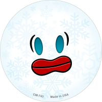 Frazzle Face Snowflake Novelty Circle Coaster Set of 4