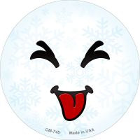 Raspberry Face Snowflake Novelty Circle Coaster Set of 4