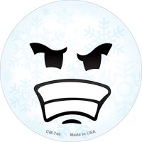 Angry Face Snowflake Novelty Circle Coaster Set of 4