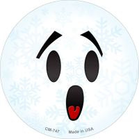 Surprise Face Snowflake Novelty Circle Coaster Set of 4