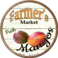Farmers Market Mangos Novelty Circle Coaster Set of 4