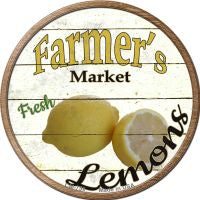 Farmers Market Lemons Novelty Metal Mini Circle Magnet