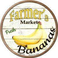 Farmers Market Bananas Novelty Metal Mini Circle Magnet