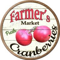 Farmers Market Cranberries Novelty Circle Coaster Set of 4